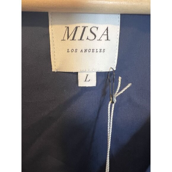 Misa Los Angeles Claudine Dress Size Large Midnight Blue 100% Cotton Coastal NWT - Picture 7 of 13